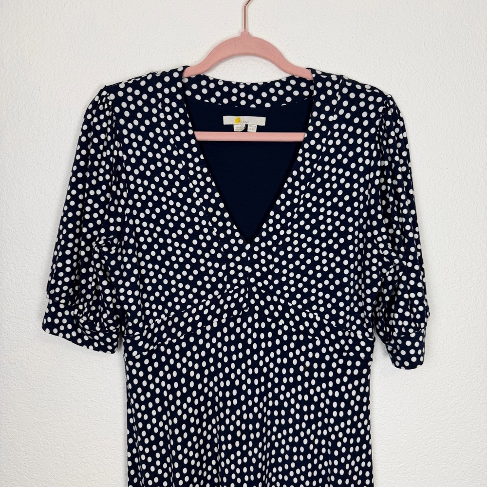 Boden Eva Jersey Midi Dress French Navy Spot 8 - Picture 4 of 8